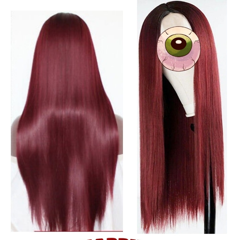 Burgundy wig lace front